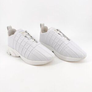 Burberry Quilted Sneakers EU 39 US 9 White Leather Low Top Runner Lace Up Shoe